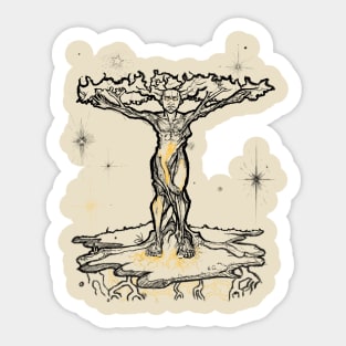 Male Tree of Life (Dark Lineart) Sticker